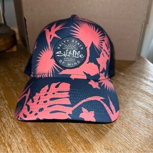 Salty State of Mind Pink Floral Print Trucker Snapback Hat